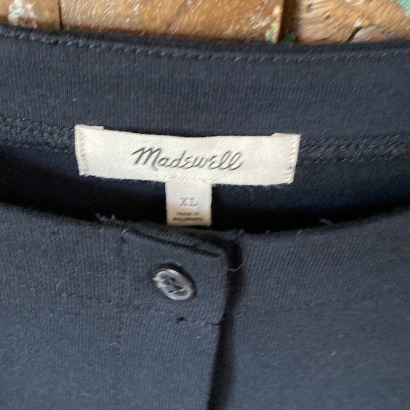 Madewell Boxy Button-Front Crop Cardigan XL, Black - Picture 2 of 6